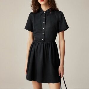 J. Crew Shirt Dress with Jewel Buttons Black Sz 18 NWT